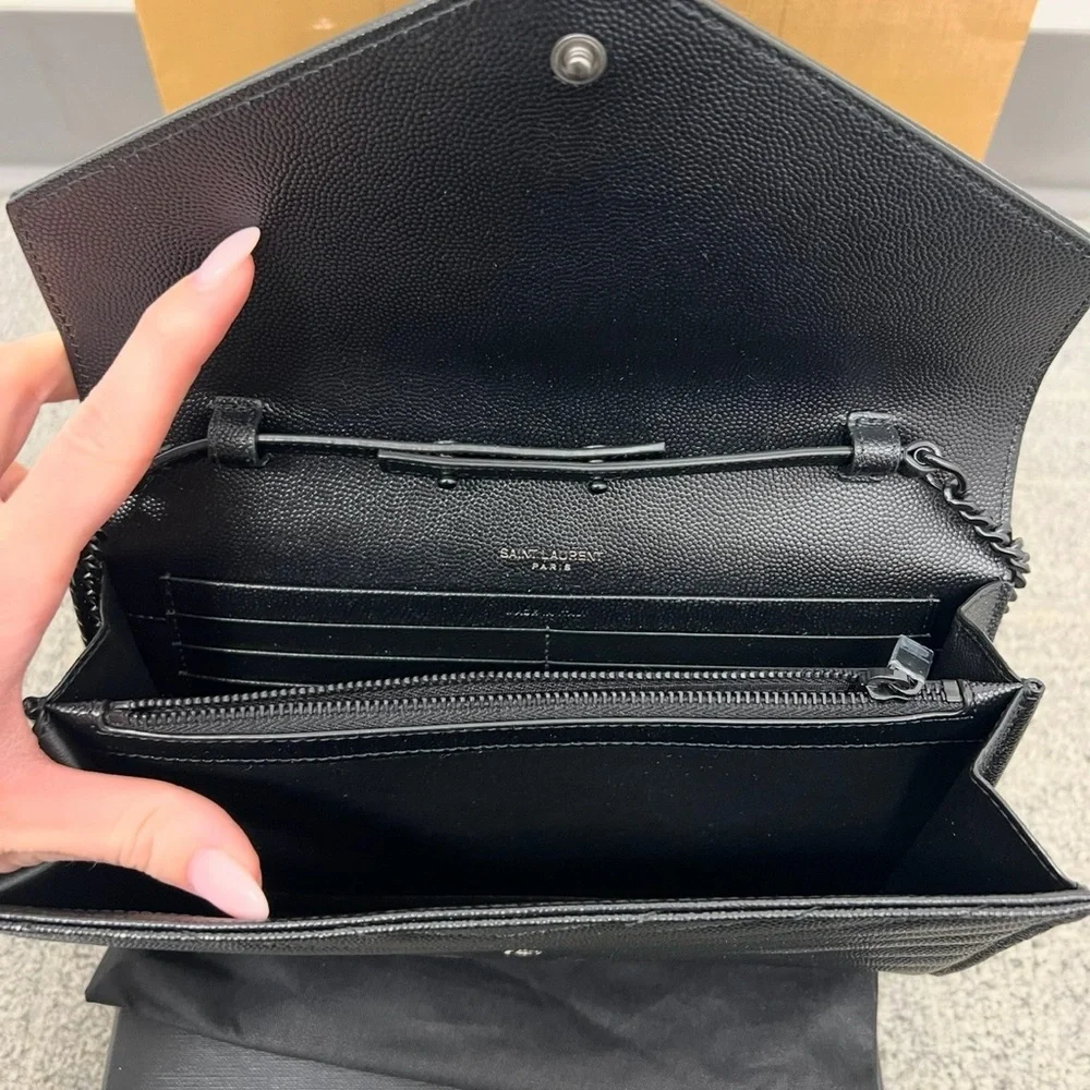 Yves Saint Laurent Black Leather Clutch - Picture 3 of 4